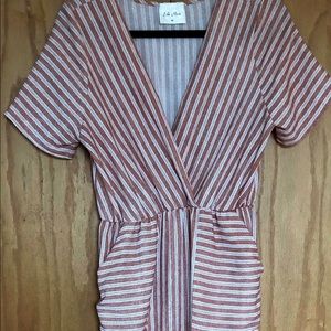 Rust Orange Striped Maxi Dress | Ella Mara